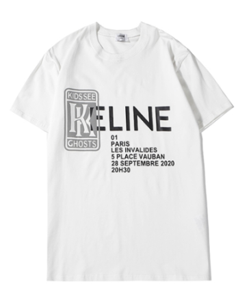 Celine Men Kanye Reflective letters printing T-shirt