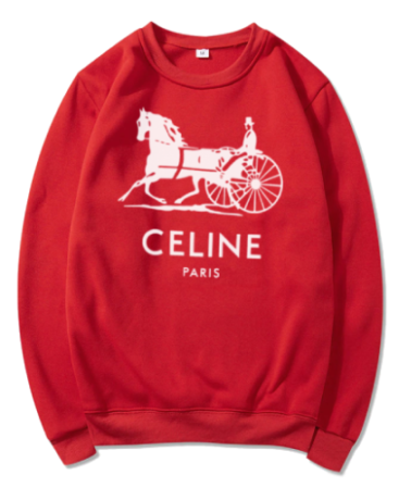 Celine Cotton Cashmere Sulky Red Sweatshirts