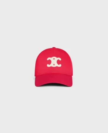TRIOMPHE BASEBALL CAP IN COTTON ROUGE VIF