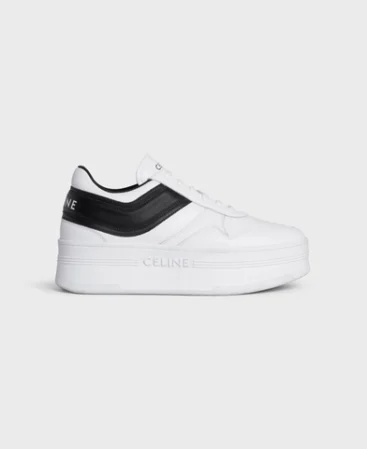 BLOCK SNEAKERS WITH WEDGE OUTSOLE IN CALFSKIN