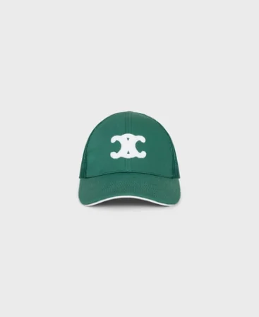 CELINE BASEBALL CAP IN COTTON DARK GREEN / WHITE